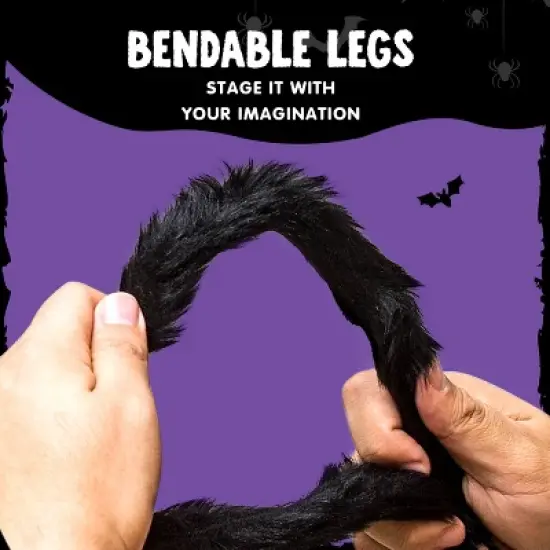 Joyfy 3pcs Halloween 63'' Hairy Huge Realistic Spiders, Indoor Outdoor and Yard Creepy Decor,Halloween Party Garden Haunted House Decorations image {5}