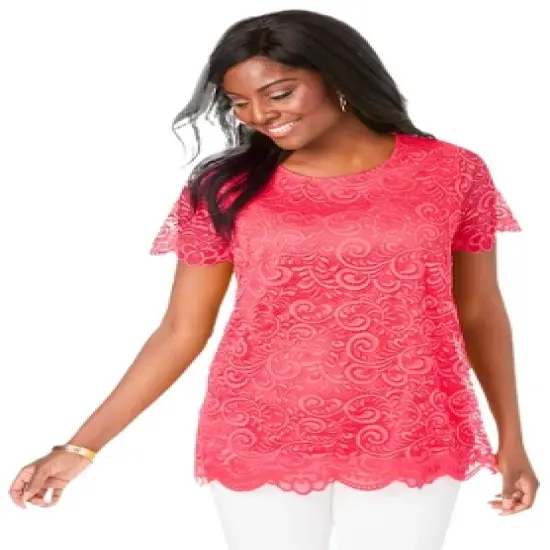 Jessica London Women&rsquo;s Plus Size Lace Tunic image {4}
