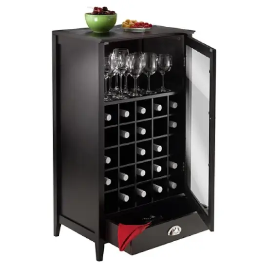 Bottles Slot Modular Bordeaux Wine Cabinet Wood/Black Espresso - Winsome image {3}