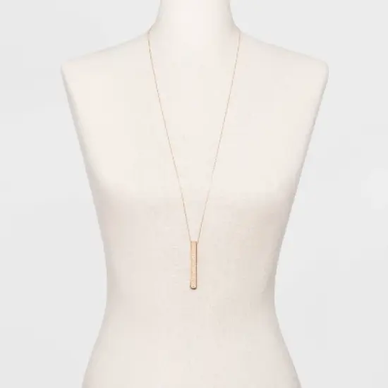 Hammered Bar Pendant Necklace - Universal Thread&trade; Antique Gold image {1}