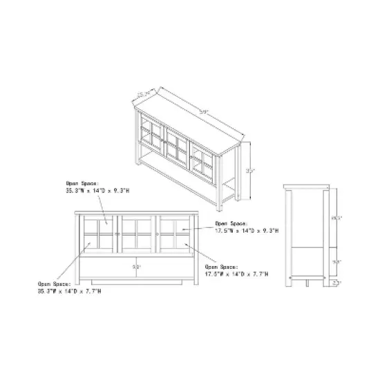 Carita Transitional Windowpane Cabinets Buffet - HOMES: Inside + Out image {8}