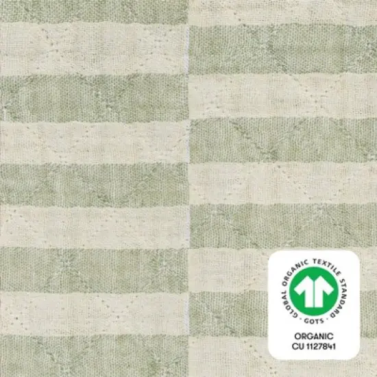 Babyletto Quilted Muslin Changing Pad Cover, GOTS Certified Organic Cotton - Moss Stripe image {4}