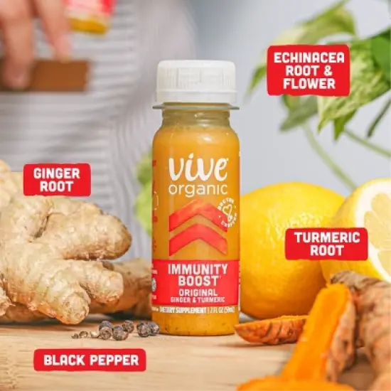 Vive Organic Immunity Boost  Original Ginger & Turmeric Wellness Shot - 2 fl oz image {2}