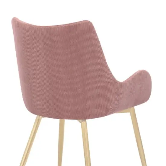 Avery Fabric/Metal Dining Room Chair Pink - Armen Living image {6}