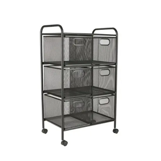 Mind Reader Metal Rolling File Cart with 3-Tier Drawer Organizer image {11}