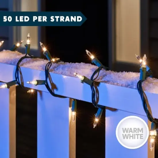 Joyfy 2&times;50 Count LED Christmas String Lights, 31.4FT Battery Operated Christmas Light with 8 Modes, Green Wire Tree Lights for Christmas Decoration image {4}