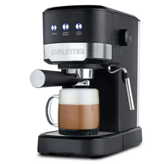 Gourmia 15 Bar Espresso Maker with Powerful Frothing Wand &ndash; Black: 1500W, 30oz Capacity, Electric, Hand Wash image {6}