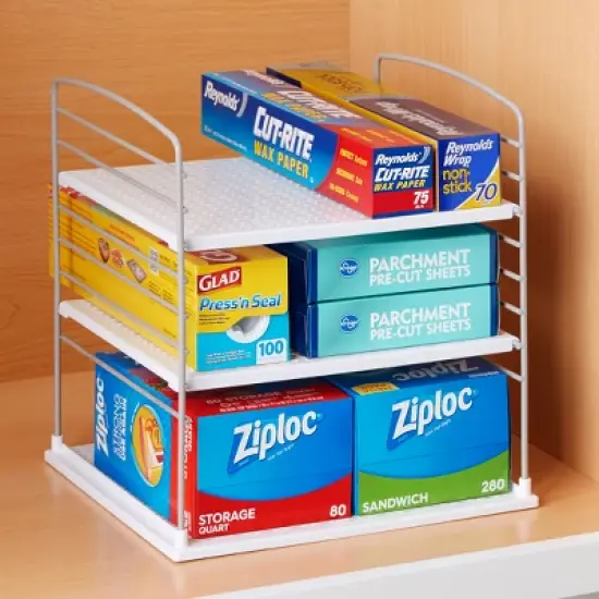 YouCopia UpSpace 12"x12" Box Organizer: Freestanding Kitchen Storage with Multi-Compartments, Non-Slip Grip, White image {3}