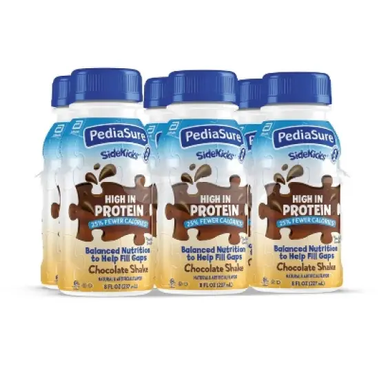 PediaSure SideKicks High Protein Nutrition Shake Chocolate - 6 ct/48 fl oz image {1}