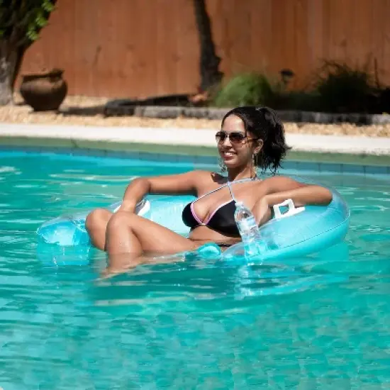 4E&rsquo;s Novelty 2 Pack Inflatable Pool Chair Float &ndash; Pool Floats for Adults with Drink Holder image {4}