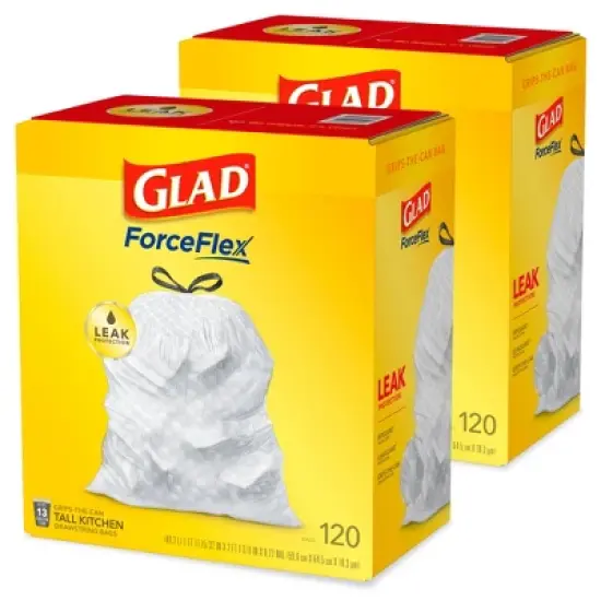 Glad ForceFlex Tall Kitchen Drawstring Trash Bags - Unscented - 13 Gallon image {14}