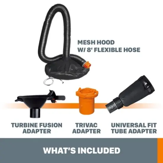 Worx WA4058  Universal Leaf Collection System with TRIVAC & TURBINE Adapters for WG505, WG509 and WG512 Outdoor Power Equipment image {1}