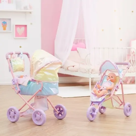 Olivia's Little World Baby Doll Stroller Buggy Pram Iridescent Color OL-00017 image {5}