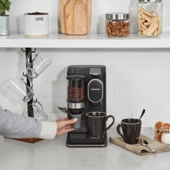 Cuisinart Single-Serve Grind and Brew - Black - DGB-2: Coffee Maker with Grinder, 12 oz Capacity, LED Indicator Light image {17}