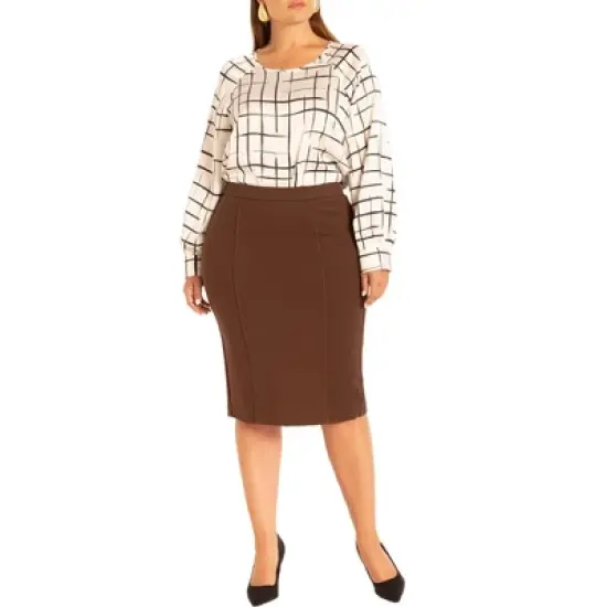 ELOQUII Women&rsquo;s Plus Size The Ultimate Stretch Suit Pencil Skirt image {6}