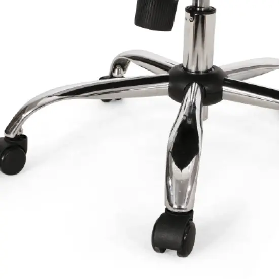 Bergen Contemporary Wingback Swivel Office Chair Midnight Black/Chrome - Christopher Knight Home image {5}