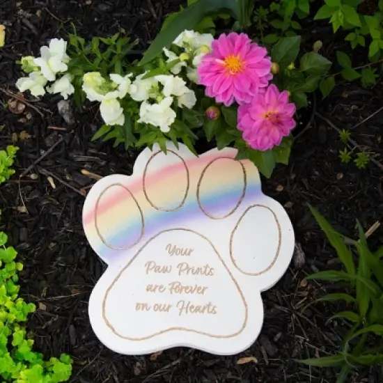 Pavilion Gift Company - Pawprints - 11" Pawprint Garden Stone - Stepping Stones and Pathways image {1}