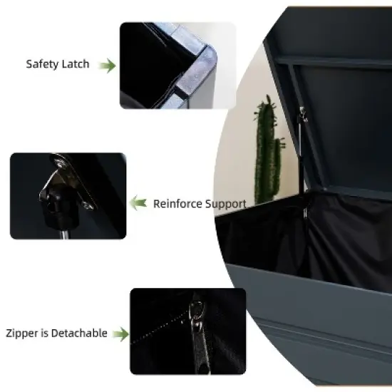 Moda Furnishings 360 Gallon Water Resistant Lockable Storage Deck Box With Wheels image {6}