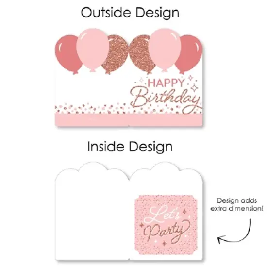 Big Dot of Happiness Pink Rose Gold Birthday - Happy Birthday Giant Greeting Card - Big Shaped Jumborific Card - 16.5 x 22 inches image {4}