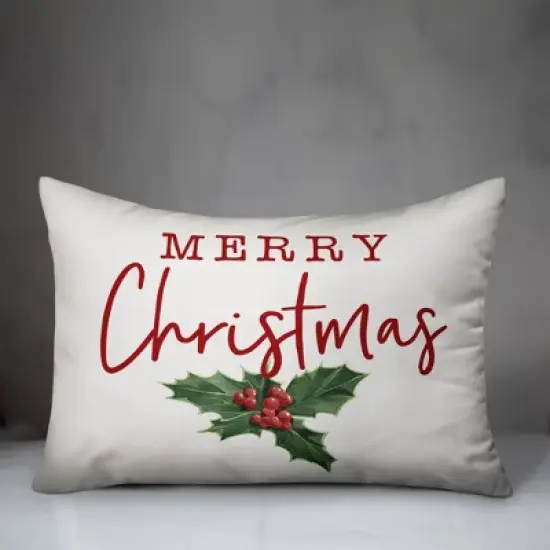 Creative Products Merry Christmas Poinsettia 14x20 Indoor / Outdoor Pillow image {2}