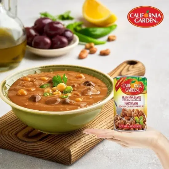 California Garden - Premium Fava Beans, Plain (6 Pack) 16 oz image {2}