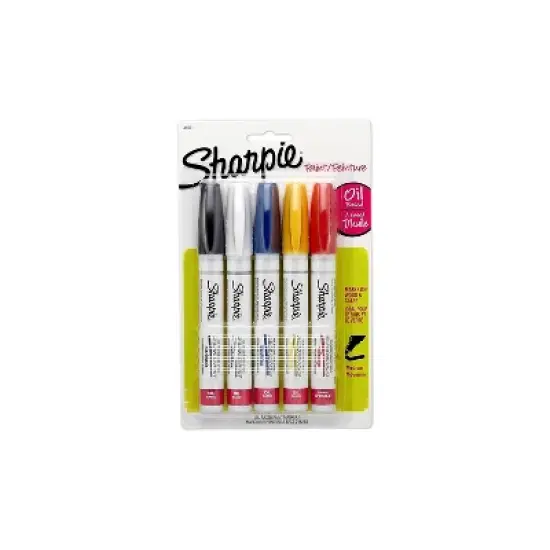 Paint Sharpie Oil Base Medium Point 5/PK AST 34971PP image {4}