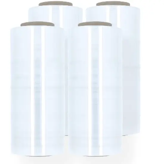 PSBM 12" x 1500' 4 Rolls Blown Hand Shrink Film Packaging Stretch Wrap 80 Gauge Clear image {8}