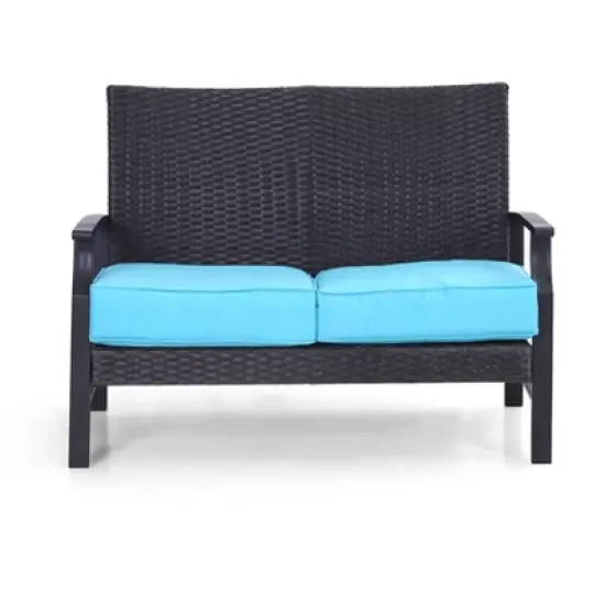 Rattan Wicker Patio Loveseat - Captiva Designs image {1}