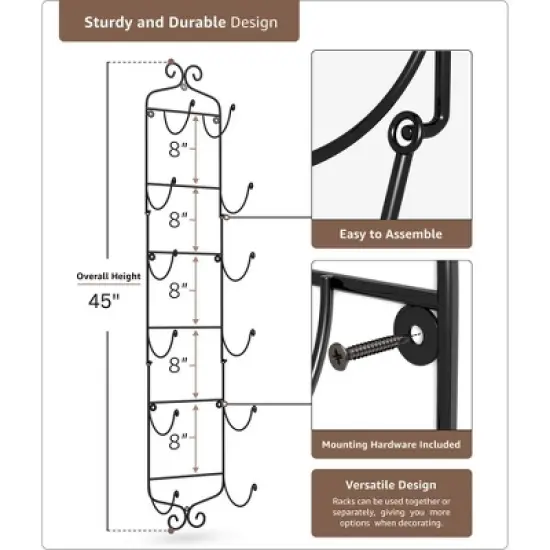 Sorbus Wall Mounted Wine Bottle Rack image {2}