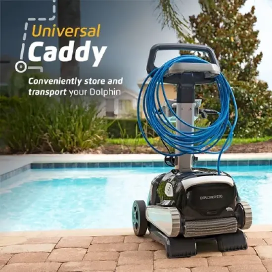 Dolphin Explorer E30 Robotic Pool Vacuum Cleaner with Wi-Fi Control With Universal Caddy Ideal for All Pool Types up to 50 FT in Length image {2}