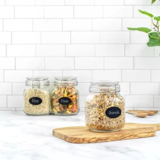 JoyJolt Airtight Glass Jars Storage Cannister with Silicone Seal Lids - Set of 3 - 32 oz. image {1}