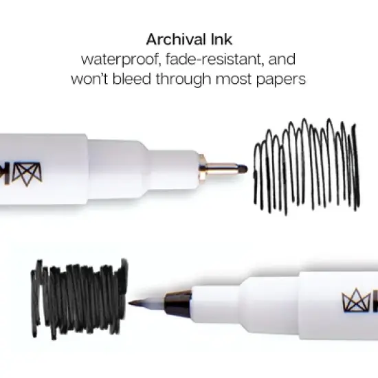 KINGART PRO Inkline Brush Tip Pens, 8 Colors image {9}