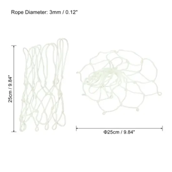 Unique Bargains Mini Tensile-Resistant Sturdy Basketball Net White 9.8" image {1}