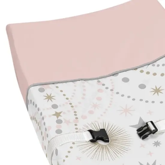 Sweet Jojo Designs Girl Changing Pad Cover Celestial Pink and Gold image {3}