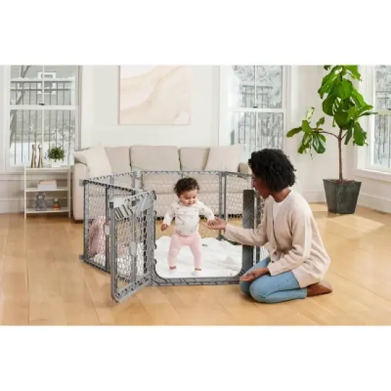 Regalo Plastic Play Yard with Door - Gray image {3}