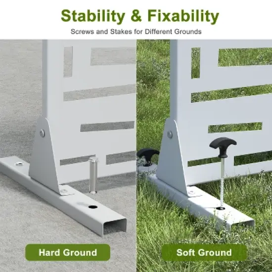 Wooakway 72 in. H x 35 in. W Outdoor Rectangle Metal Privacy Screen Garden Fence Panel Freestanding Patio Decorative Screen for Yard image {3}