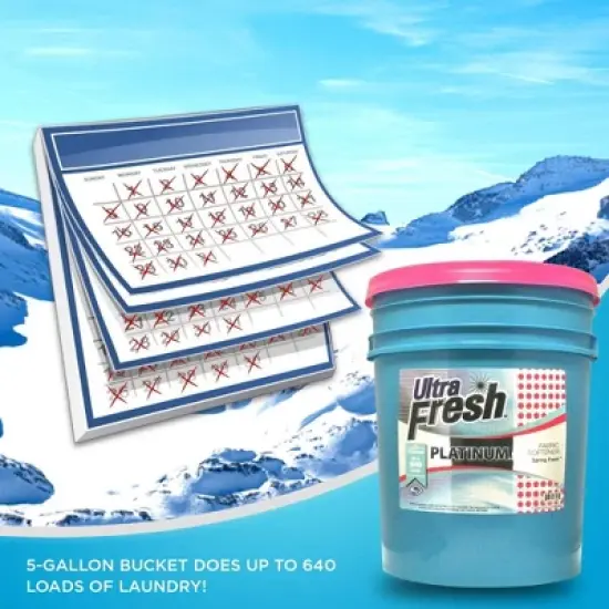 Ultra Fresh Platinum 5 Gallon Scented Fabric Softener Liquid with Pump for Easy Dispensing for Up to 640 Laundry Loads image {2}