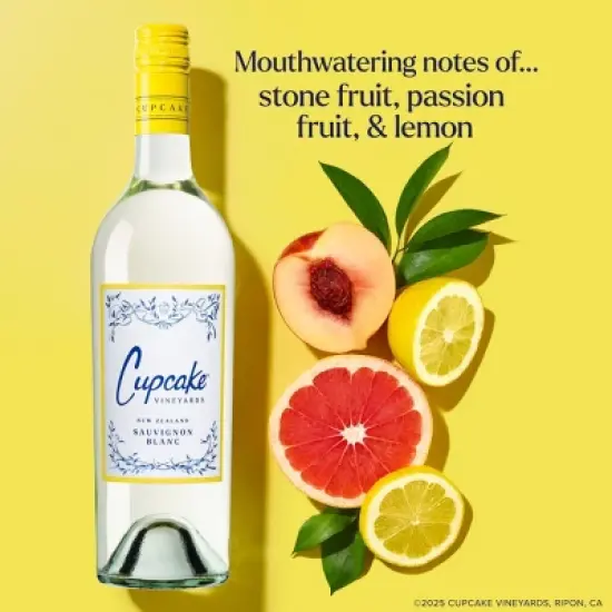Cupcake Sauvignon Blanc White Wine - 750ml Bottle image {3}