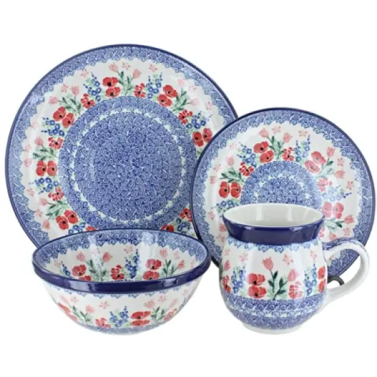 Blue Rose Polish Pottery Ceramika Artystyczna Dinnerware (16 PC) image {12}