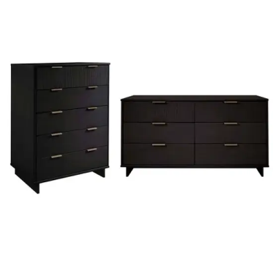 Manhattan Comfort 2pc Granville Chest and Double Dresser Bedroom Set image {17}
