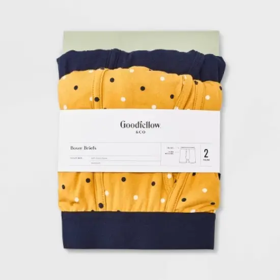 Men's Dotted Print Boxer Briefs 2pk - Goodfellow & Co&trade; Yellow image {1}