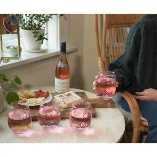 Silver Buffalo The Golden Girls Stemless Wine Glass Collectible Set of 4 | Each Holds 20 Ounces image {3}