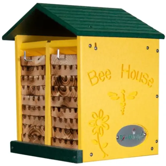 JCS Wildlife Double-Wide Large Poly Lumber and Pine Mason Bee House - Handmade in the USA image {9}