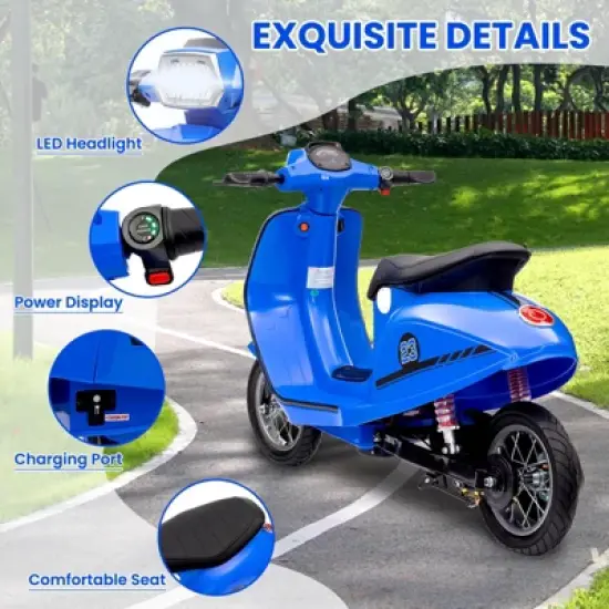 Jojoka Electric Moped Scooter for Kids, 24V 350W Suitable for Big Kids, Powerful Motor, Dual Driving Modes, Rear Brake, Twist Grip Throttle image {4}
