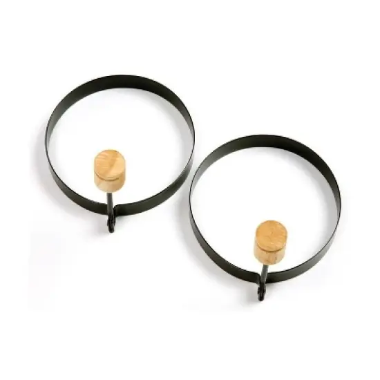 Norpro 4-Inch Nonstick Round Pancake and Egg Rings, Set of 2, Black image {4}