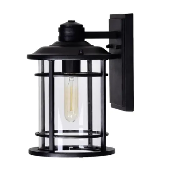 CWI Lighting,Belmont 1 Light Outdoor Black Wall Lantern image {5}