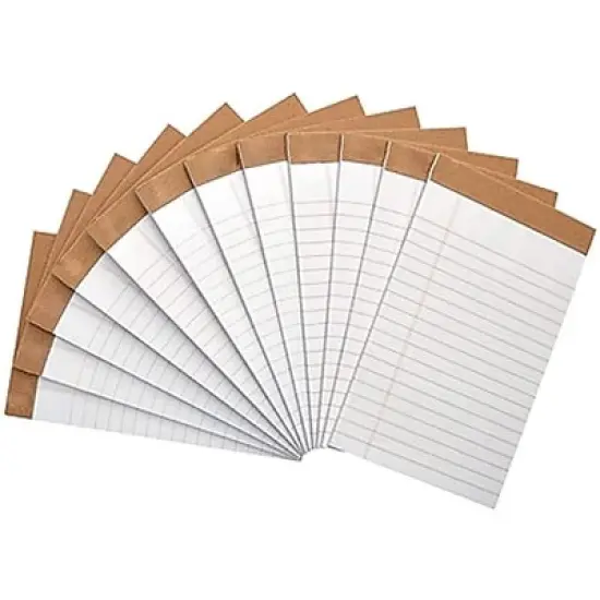 MyOfficeInnovations Notepads 5" x 8" Wide White 50 Sheets/Pad 12 Pads/PK (19938) 886428 image {3}