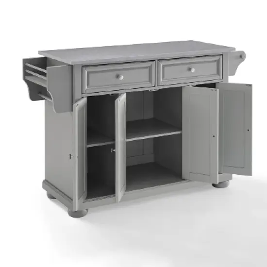 Alexandria Stainless Steel Top Kitchen Island/Cart Gray/Stainless Steel - Crosley image {13}