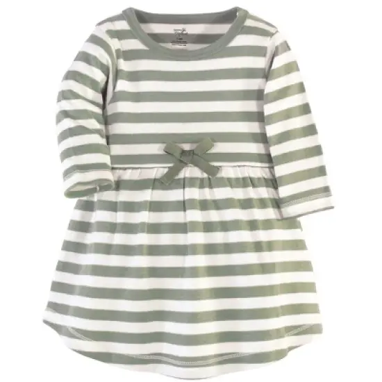 Touched by Nature Baby and Toddler Girl Organic Cotton Long-Sleeve Dresses 2pk, Poinsettia image {1}