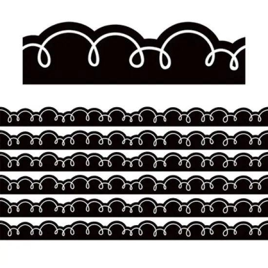 Teacher Created Resources&reg; Black with White Squiggles Die-Cut Border Trim, 35 Feet Per Pack, 6 Packs image {4}